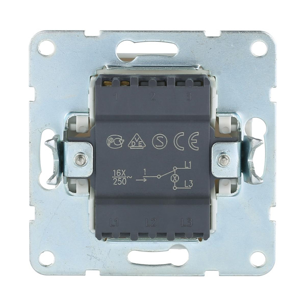 Переключатель LK Studio 1-кл., на 2 направления, c индикатором (схема 6L) 16 A, 250 B (белый) LK60 860404-1