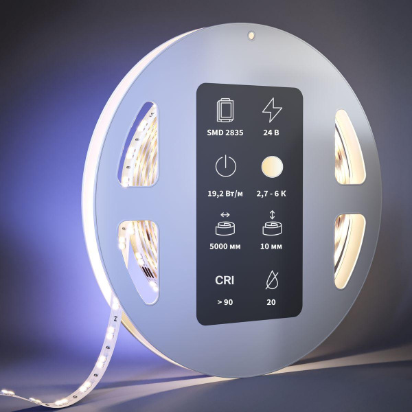 Светодиодная лента Maytoni 19,2W/m 140LED/m 2835SMD от теплого до холодного 5M 201124