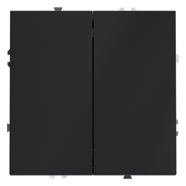 Проходной переключатель встраиваемый VOLTUM S70 двухклавишный 10А, (графит)