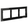 Рамка стеклянная VOLTUM S70 на 3 поста, (черный,стекло)