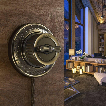 Выключатель Werkel двухклавишный на 4 положения Ретро W5720012 4690389166631