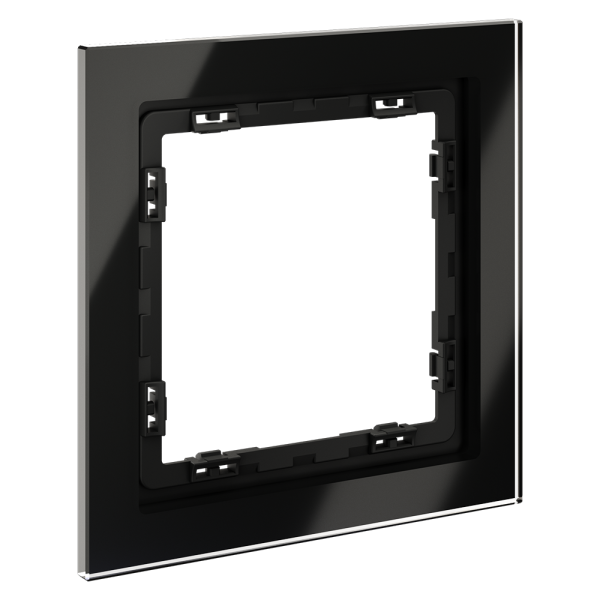 Рамка стеклянная VOLTUM S70 на 1 пост, (черный,стекло)
