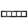 Рамка стеклянная VOLTUM S70 на 5 постов, (черный,стекло)