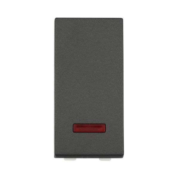 Выключатель LK Studio с индикатором 45х22,5мм (схема 1L) 16 A, 250 B (черный бархат) LK45 850308-1