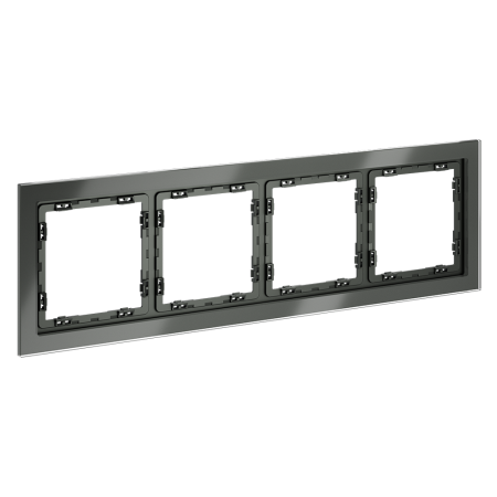 Рамка стеклянная VOLTUM S70 на 4 поста, (титан, стекло)