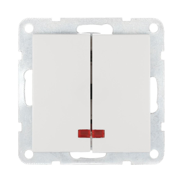 Выключатель LK Studio 2-кл., с индикаторами (схема 5L) 16 A, 250 B (белый) LK60 861204-1