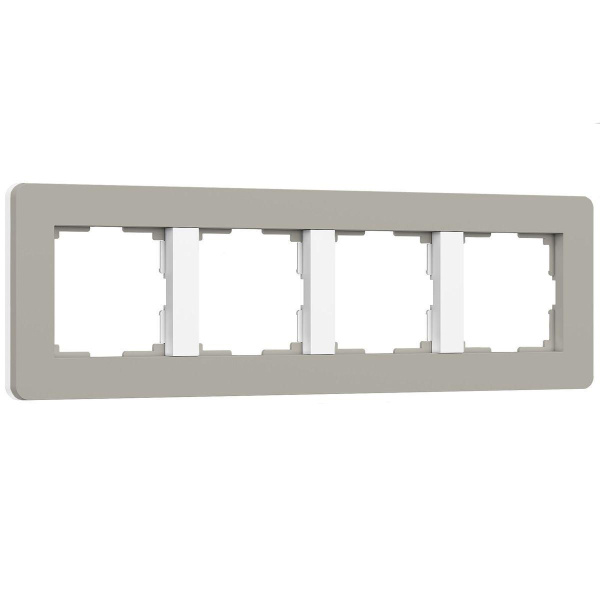 Рамка Werkel Split на 4 поста дымчатый/белый W0043067 4690389206108