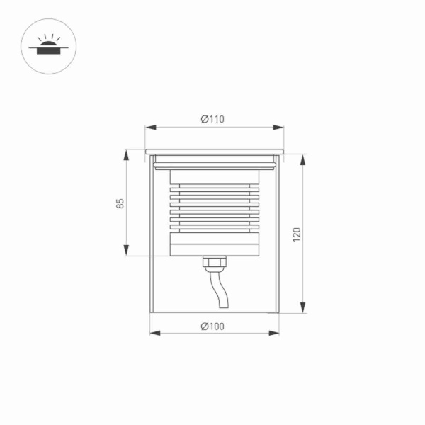 Встраеваемый светодиодный светильник Arlight LTD-GROUND-R110-15W Day4000 033578