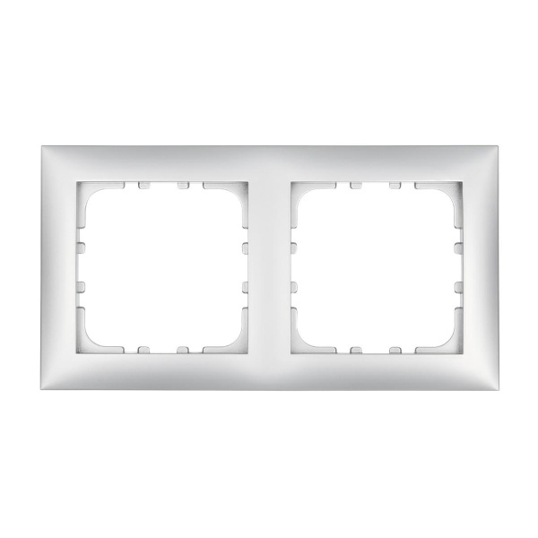 Рамка LK Studio 2-постовая (серебристый металлик) LK60 864203-1