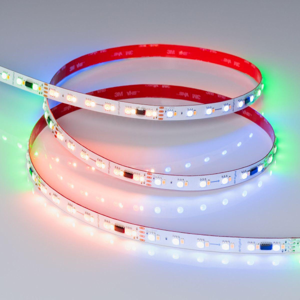 Светодиодная лента Arlight Бегущий огонь 6W/m 60Led/m 5060/2835SMD разноцветный/холодный белый 5M SPI-BA120-12mm 24V RGBW-White-PX6-BPT 040622