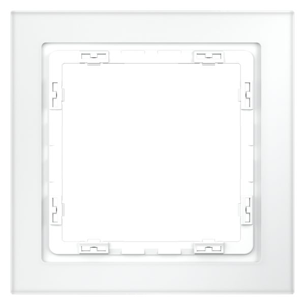 Рамка стеклянная VOLTUM S70 на 1 пост, (белый,матовый,стекло)