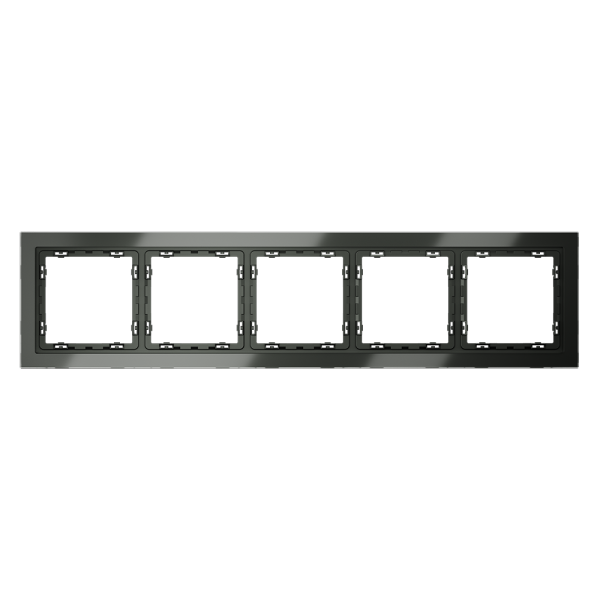 Рамка стеклянная VOLTUM S70 на 5 постов, (титан, стекло)