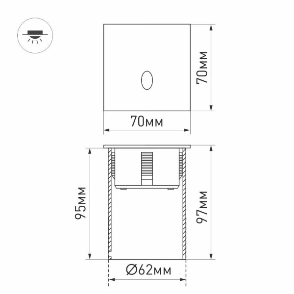 Уличный светодиодный светильник Arlight LT-Gap-S70x70-3W Warm3000 031167
